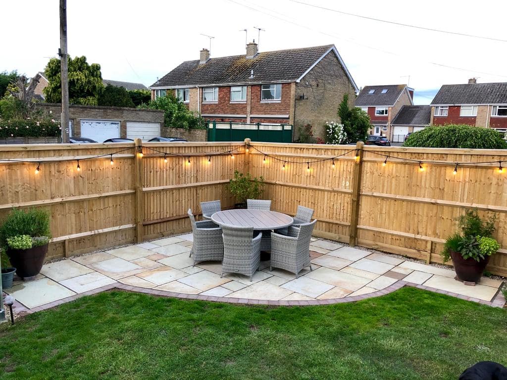 Porcelain and sandstone patio work