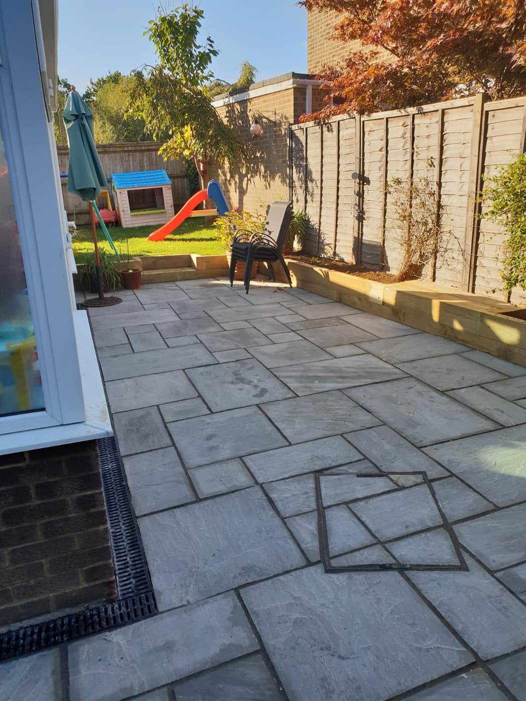 Finished garden patio