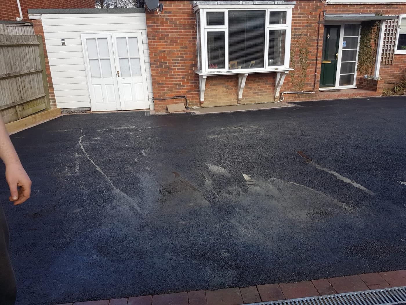 Tarmac driveway with block paving border